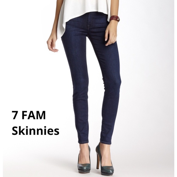 7 For All Mankind Denim - 7 for all mankind dark wash gwenevere skinny jeans